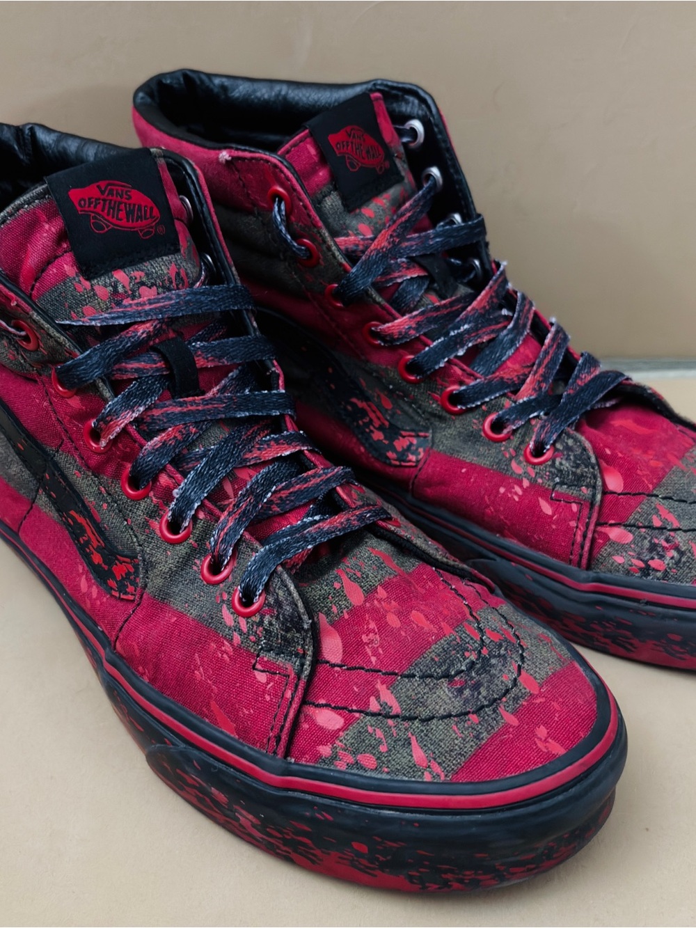 VANS Nightmare on Elm Street Freddy Krueger High Top Sneakers Size Men’s 9